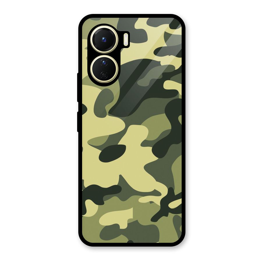 Green Military Pattern Glass Back Case for Vivo Y56