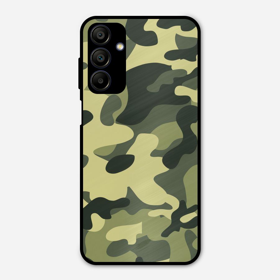 Green Military Pattern Metal Back Case for Galaxy A15 5G