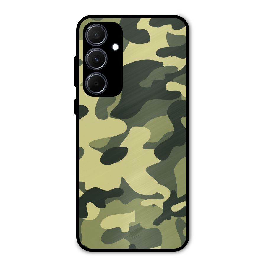 Green Military Pattern Metal Back Case for Galaxy A35