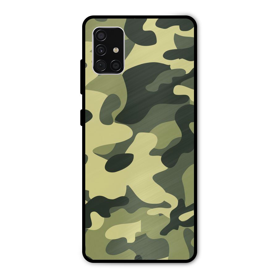 Green Military Pattern Metal Back Case for Galaxy A51
