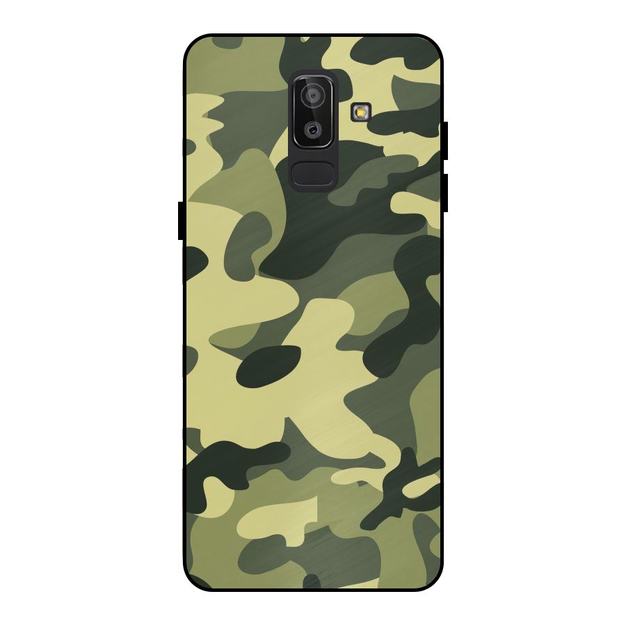 Green Military Pattern Metal Back Case for Galaxy J8