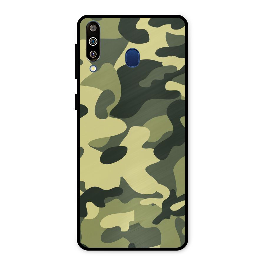 Green Military Pattern Metal Back Case for Galaxy M30