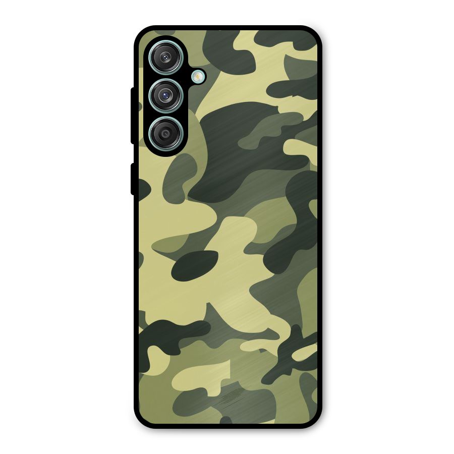 Green Military Pattern Metal Back Case for Galaxy M55 5G