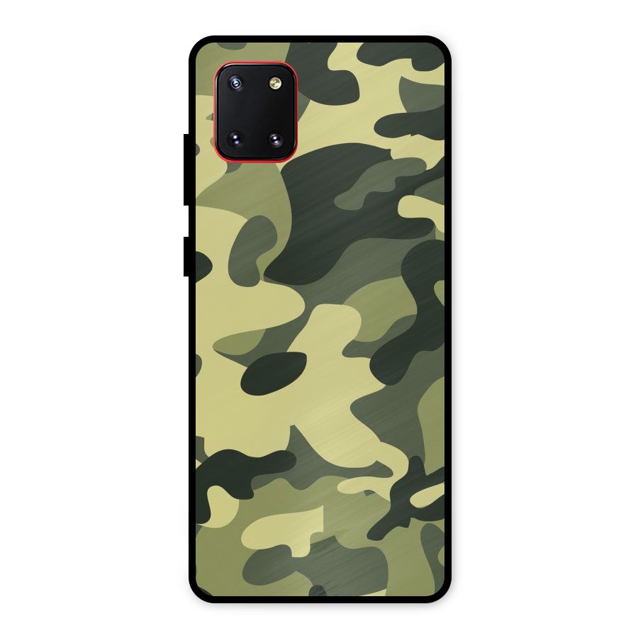 Green Military Pattern Metal Back Case for Galaxy Note 10 Lite