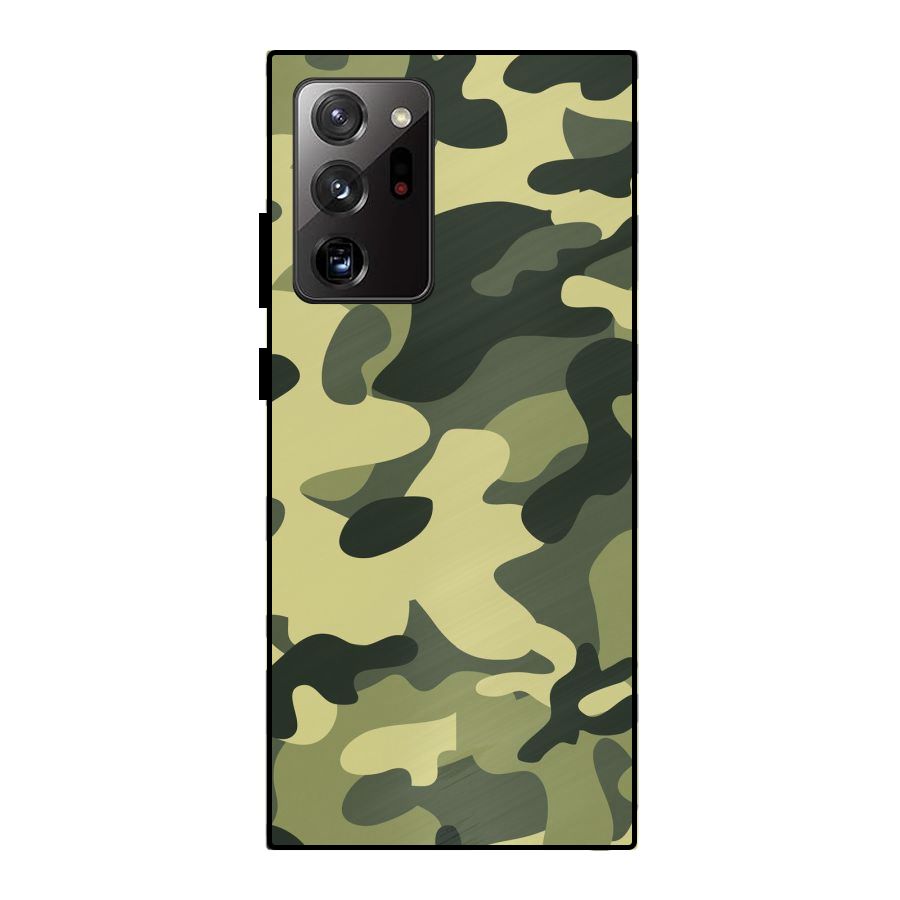 Green Military Pattern Metal Back Case for Galaxy Note 20 Ultra