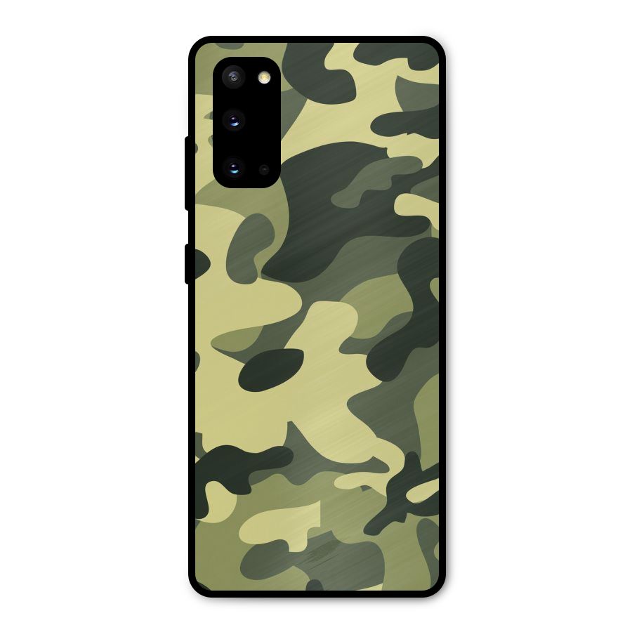 Green Military Pattern Metal Back Case for Galaxy S20