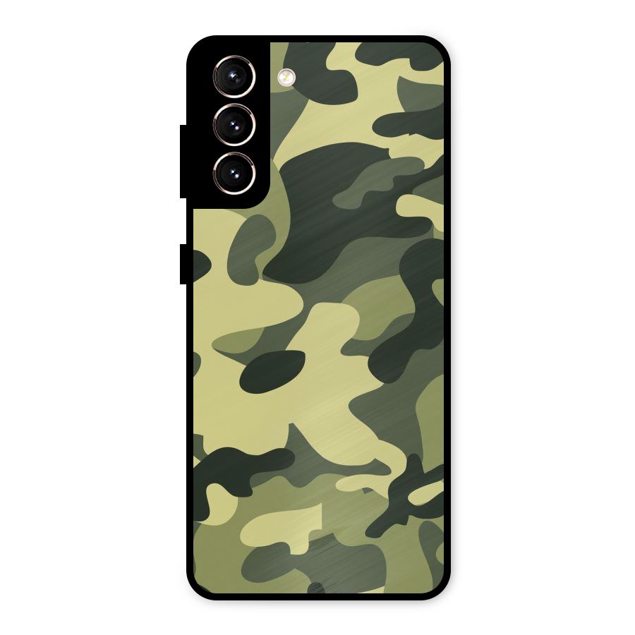 Green Military Pattern Metal Back Case for Galaxy S21 5G
