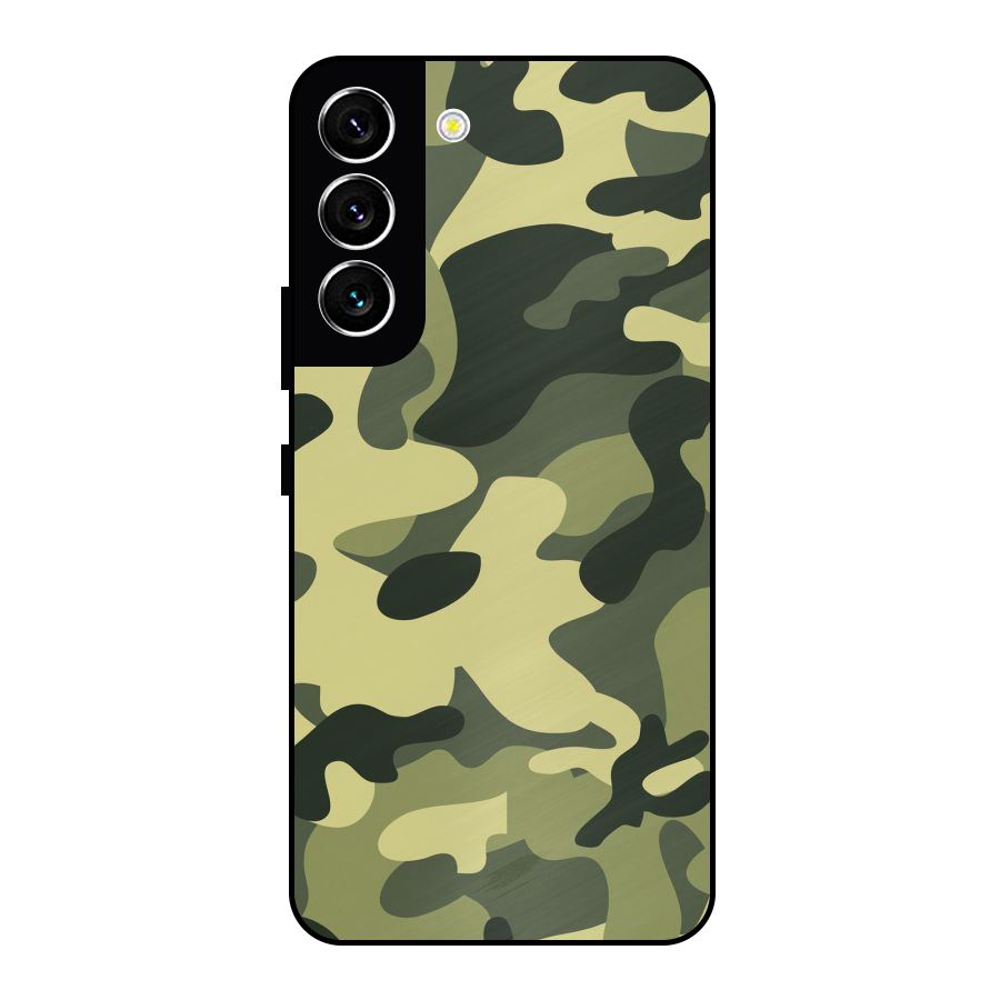 Green Military Pattern Metal Back Case for Galaxy S22 5G