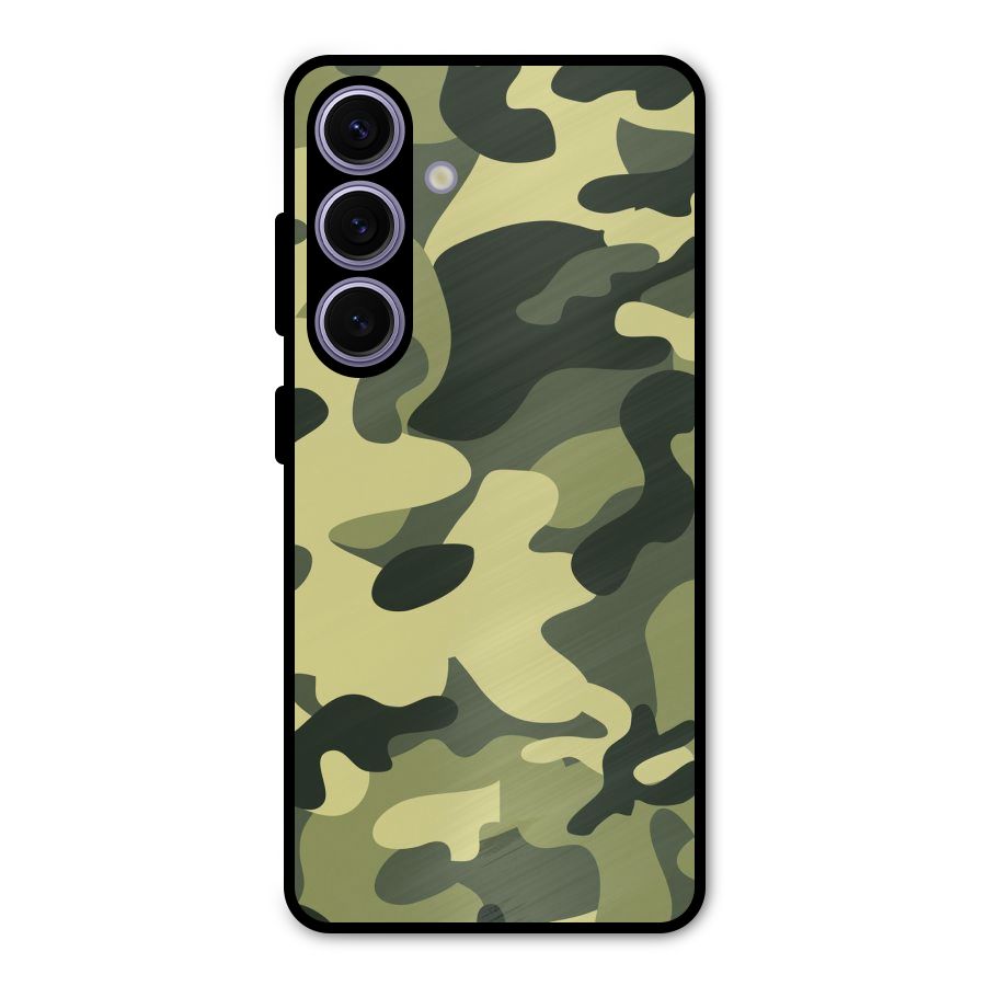 Green Military Pattern Metal Back Case for Galaxy S24
