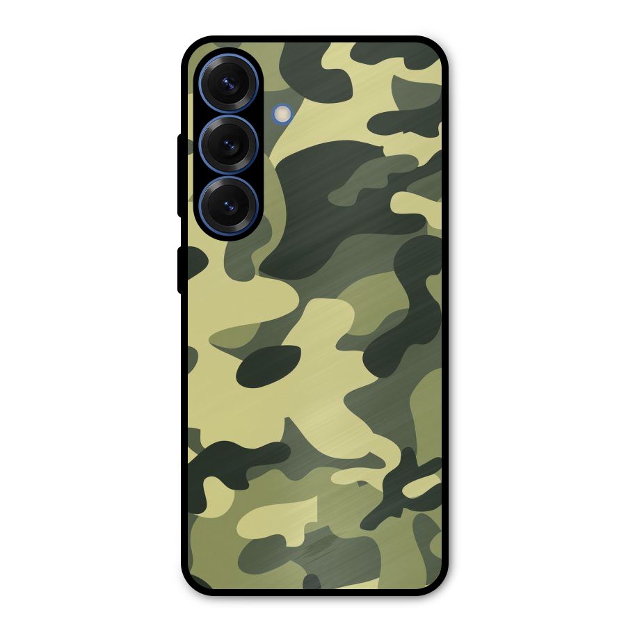 Green Military Pattern Metal Back Case for Galaxy S25