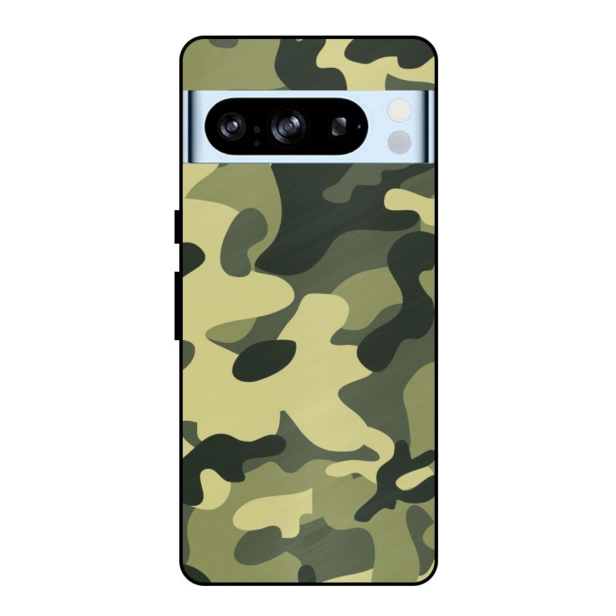Green Military Pattern Metal Back Case for Google Pixel 8 Pro
