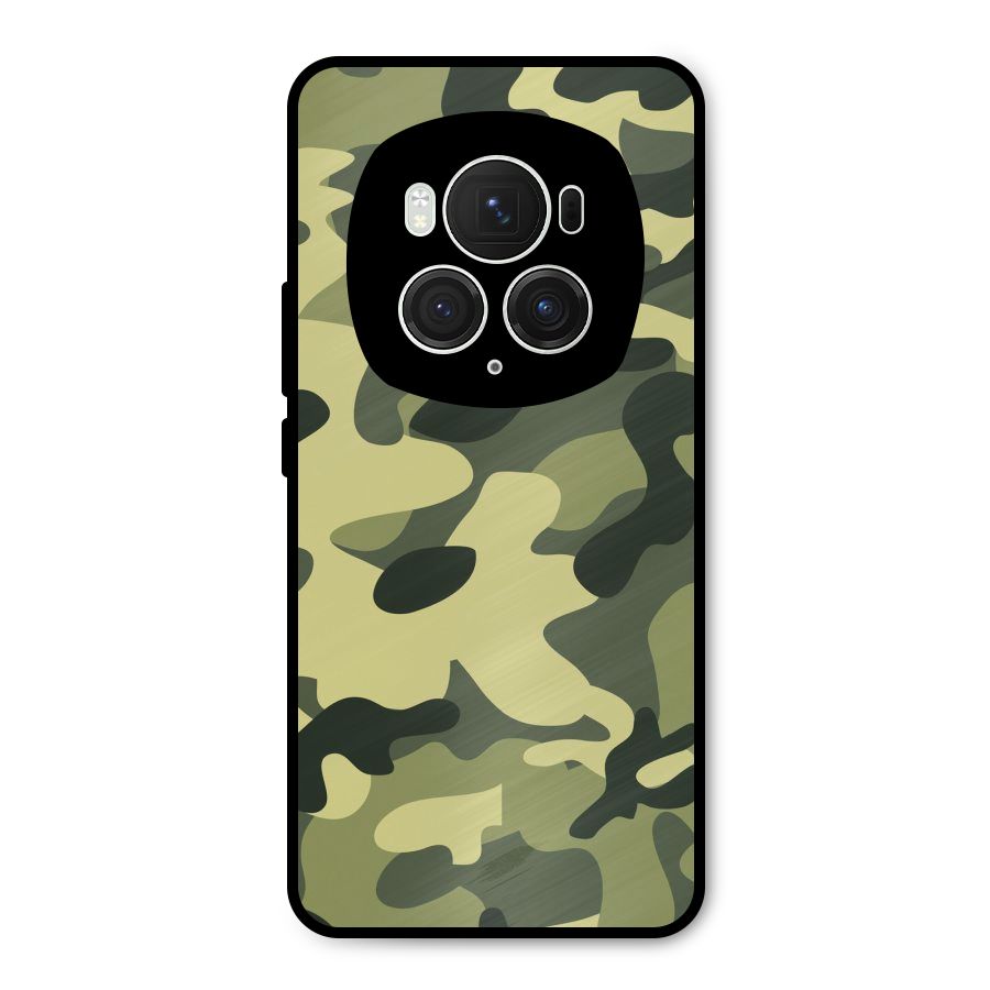 Green Military Pattern Metal Back Case for Honor Magic6 Pro
