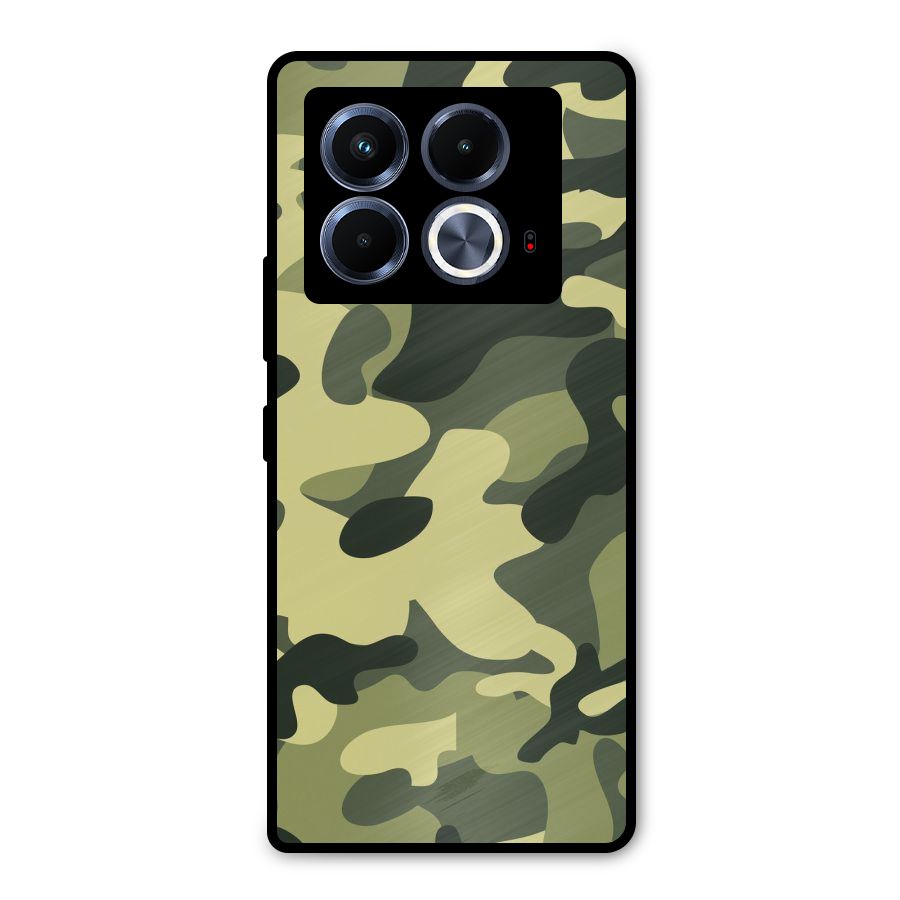 Green Military Pattern Metal Back Case for Infinix Note 40 5G