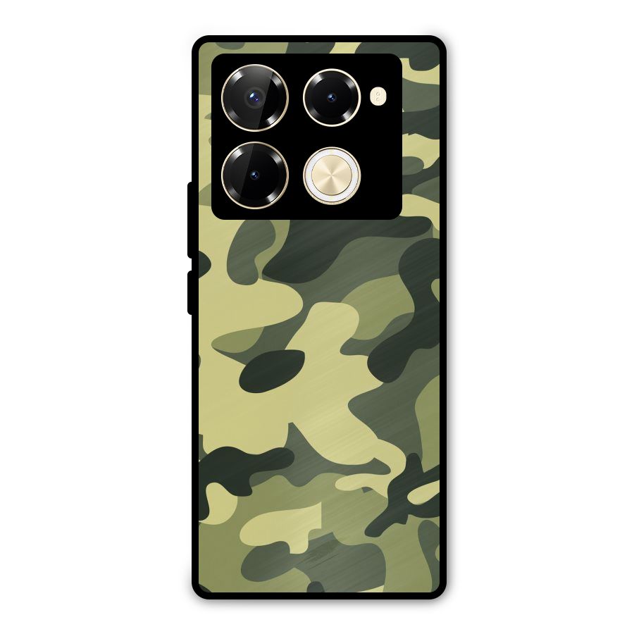 Green Military Pattern Metal Back Case for Infinix Note 40 Pro