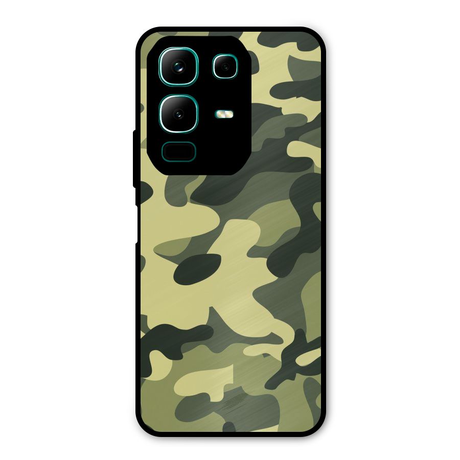 Green Military Pattern Metal Back Case for Infinix Note 50x