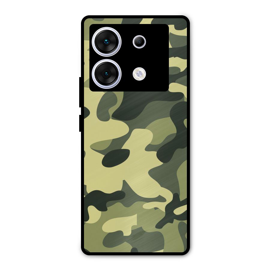 Green Military Pattern Metal Back Case for Infinix Zero 30 5G