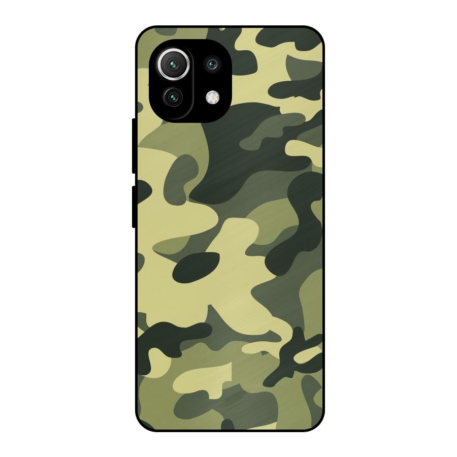 Green Military Pattern Metal Back Case for Mi 11 Lite NE 5G
