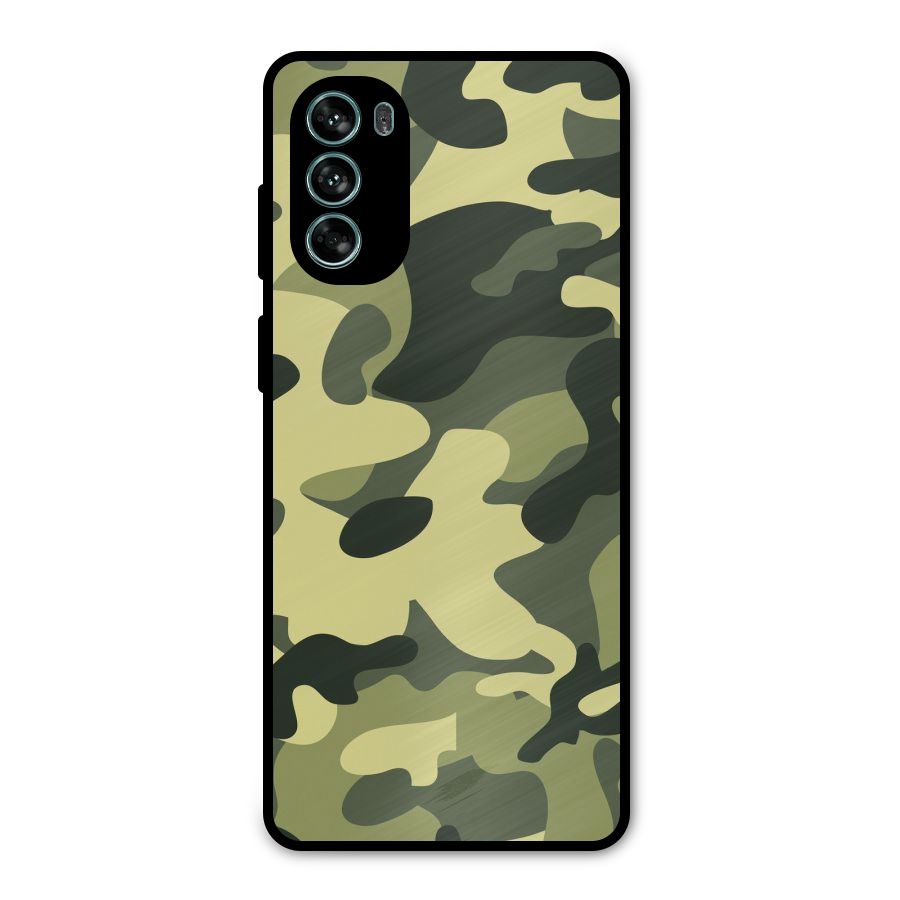 Green Military Pattern Metal Back Case for Moto G62