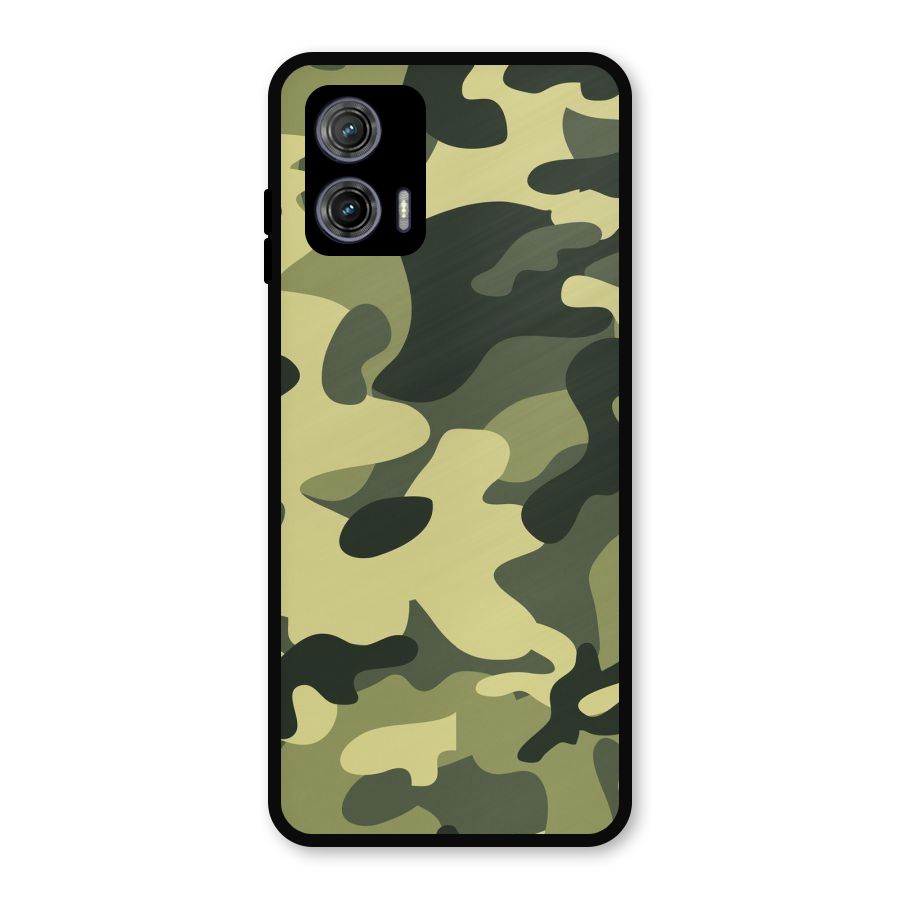 Green Military Pattern Metal Back Case for Moto G73