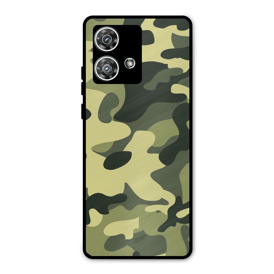 Green Military Pattern Metal Back Case for Motorola Edge 40 Neo
