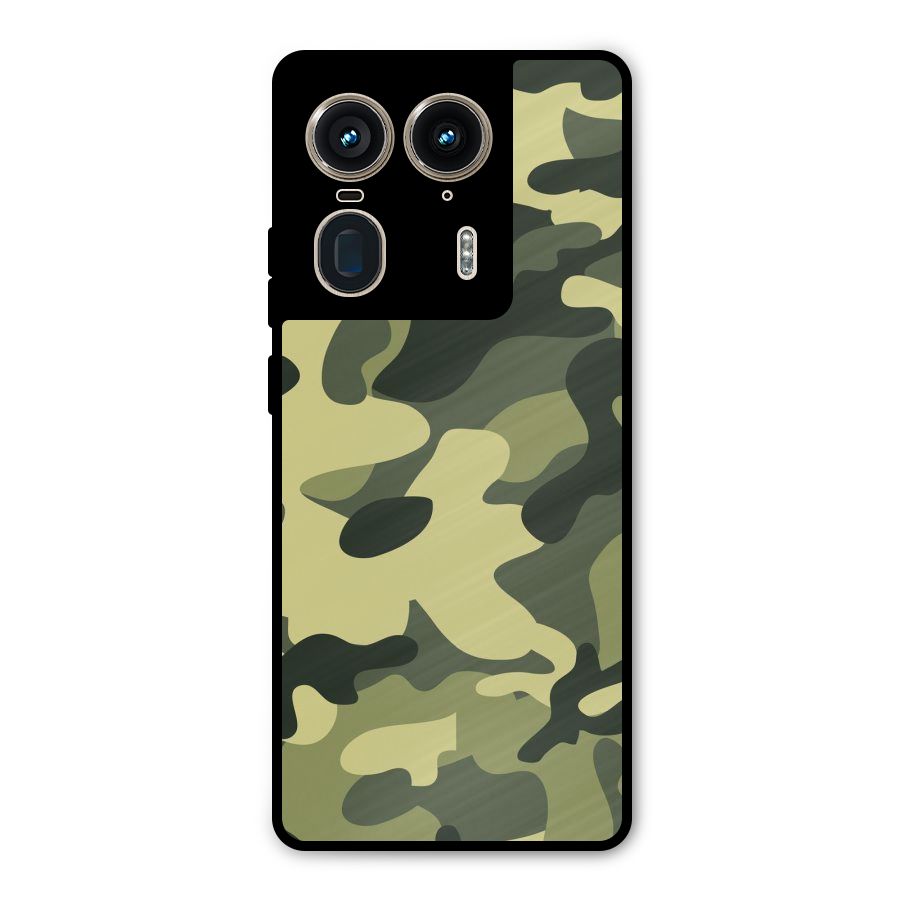 Green Military Pattern Metal Back Case for Motorola Edge 50 Ultra