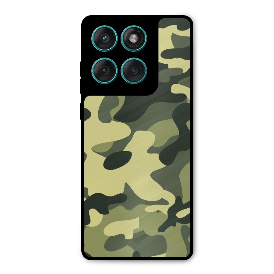 Green Military Pattern Metal Back Case for Motorola Edge 60