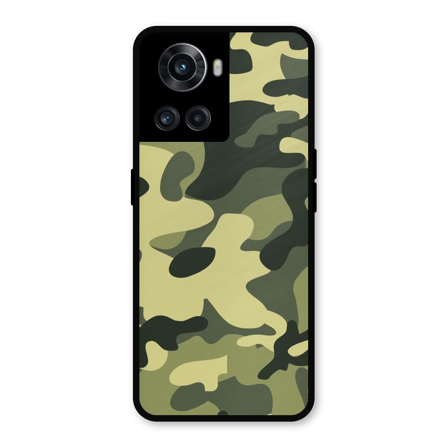 Green Military Pattern Metal Back Case for OnePlus 10R