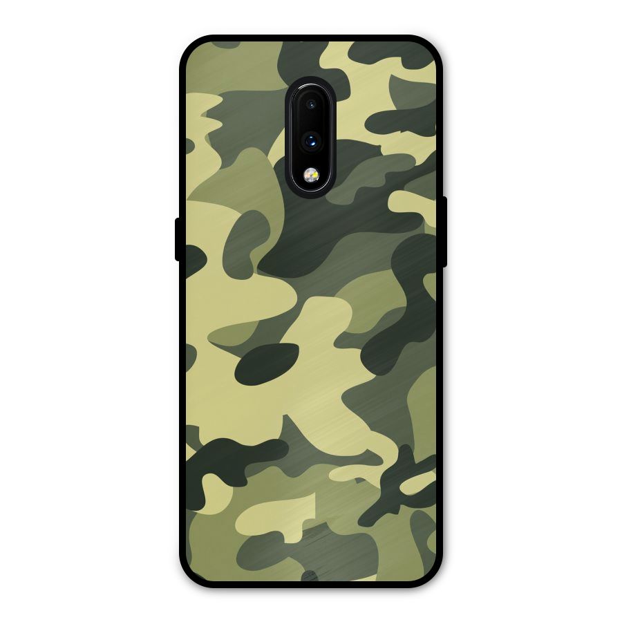 Green Military Pattern Metal Back Case for OnePlus 7