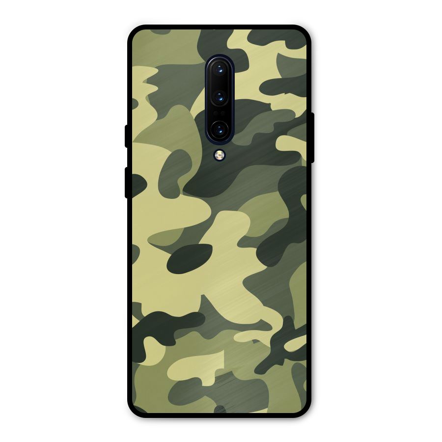 Green Military Pattern Metal Back Case for OnePlus 7 Pro