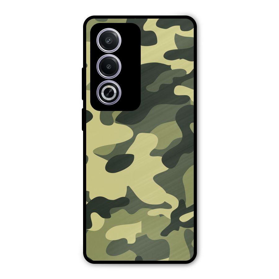 Green Military Pattern Metal Back Case for Oppo K12x