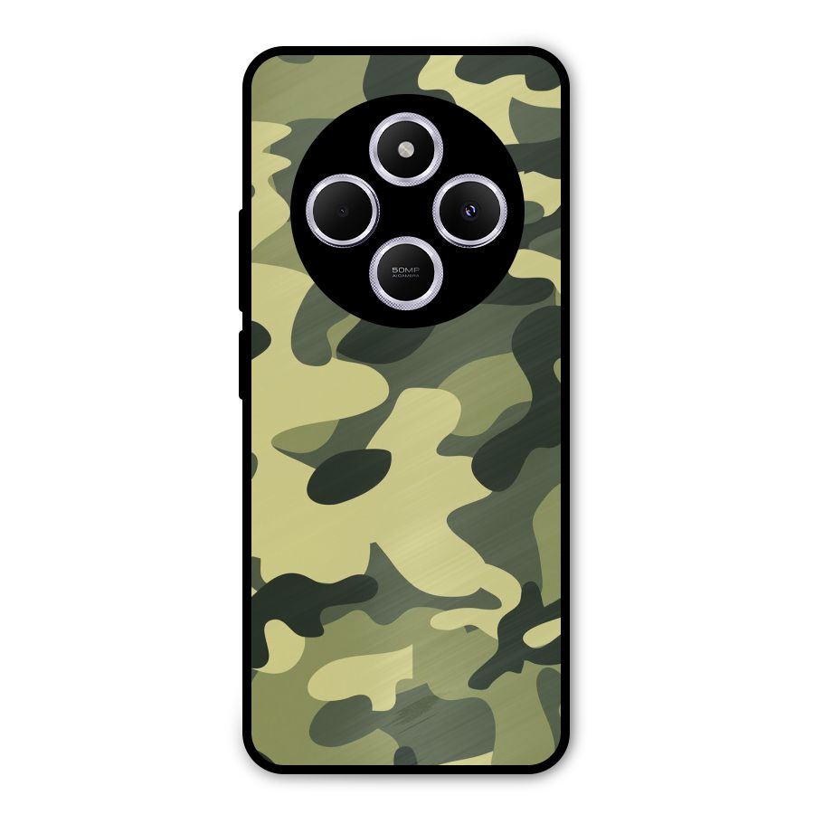 Green Military Pattern Metal Back Case for Poco C75 5G