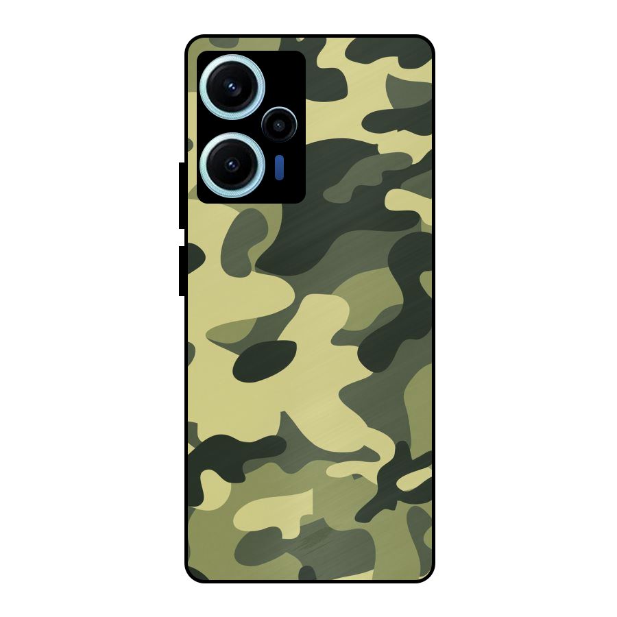 Green Military Pattern Metal Back Case for Poco F5