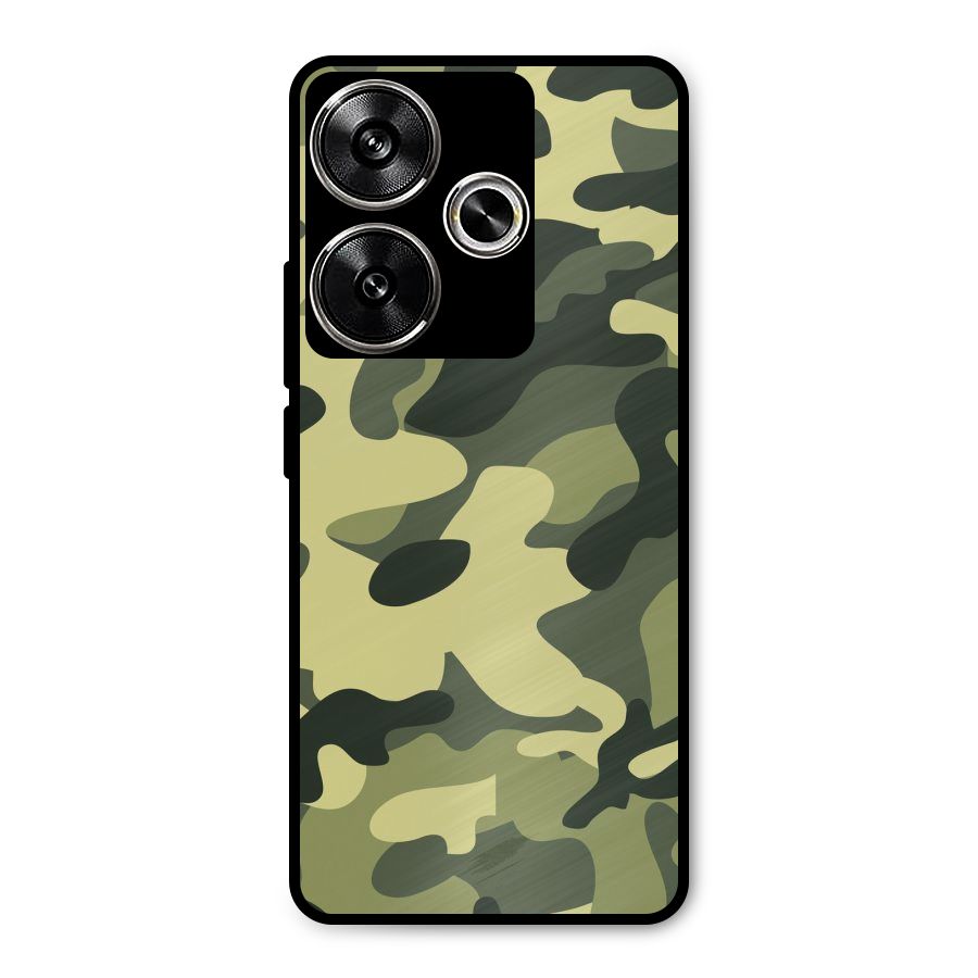 Green Military Pattern Metal Back Case for Poco F6