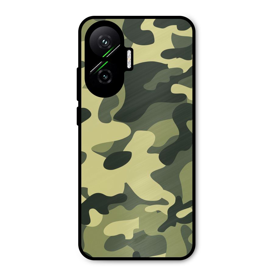 Green Military Pattern Metal Back Case for Poco F7