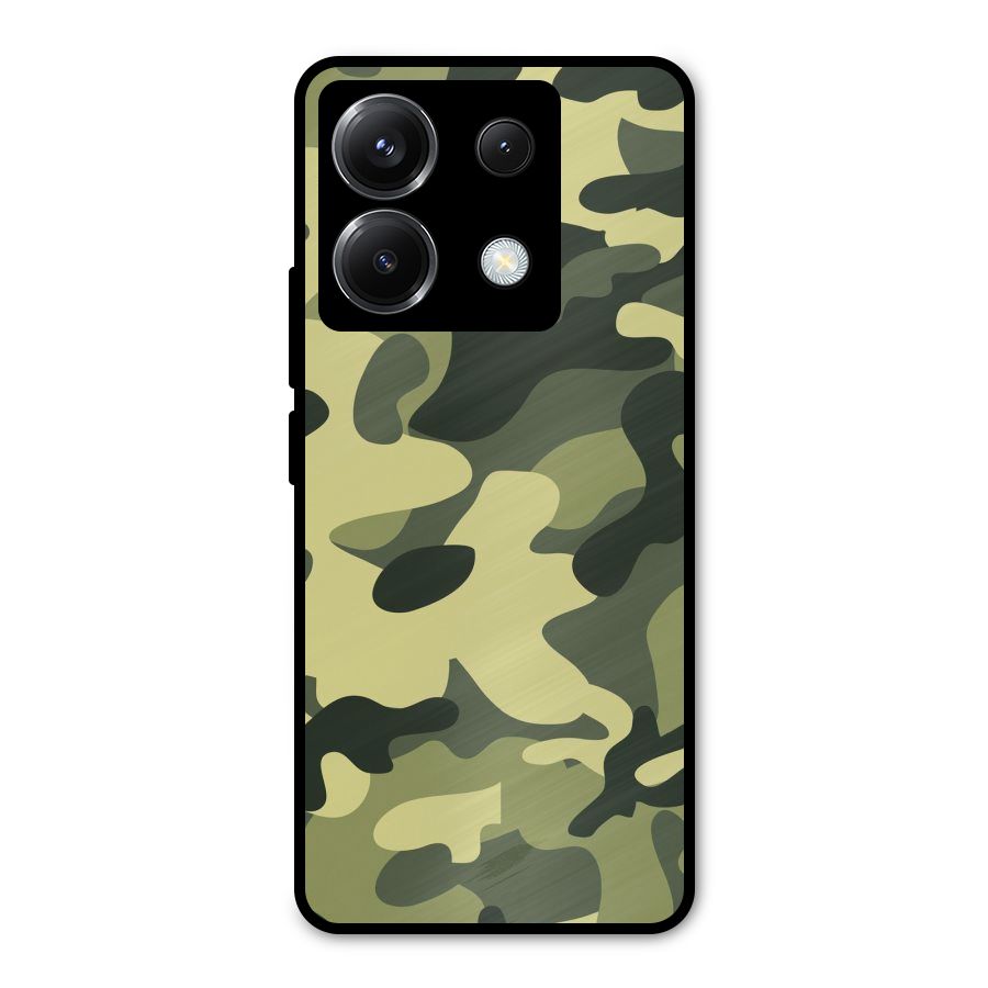 Green Military Pattern Metal Back Case for Poco X6