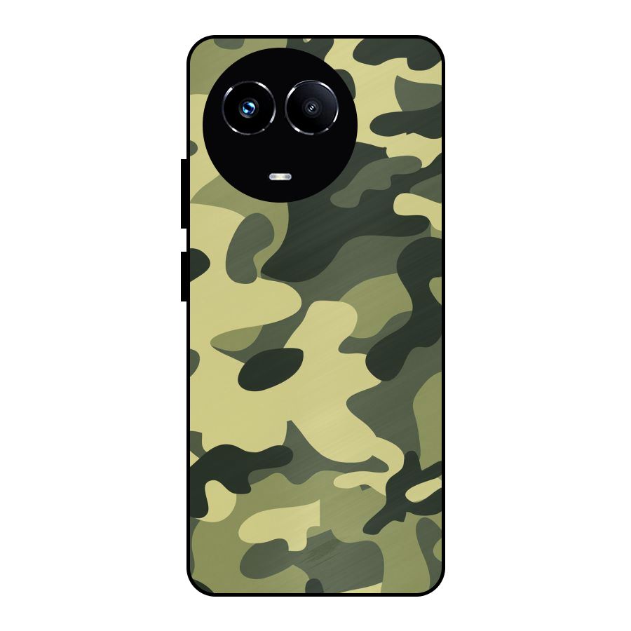 Green Military Pattern Metal Back Case for Realme 11X