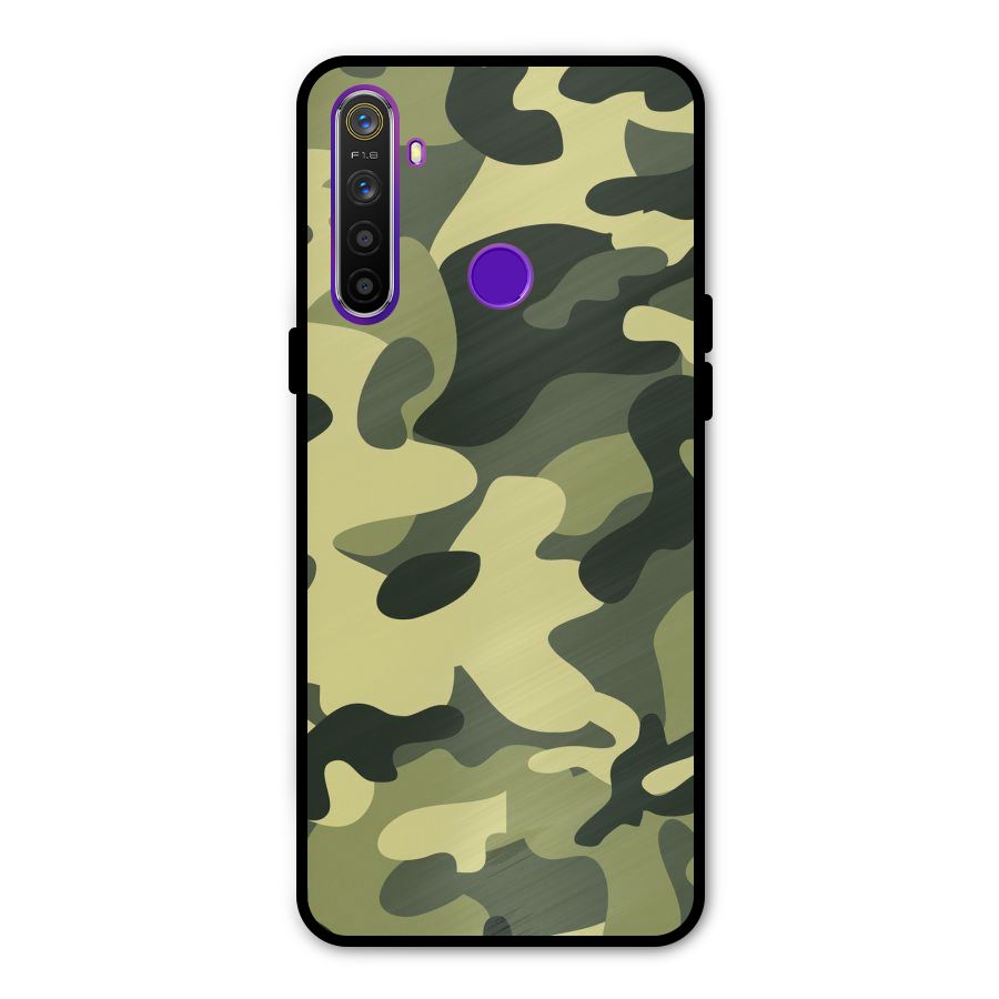 Green Military Pattern Metal Back Case for Realme 5