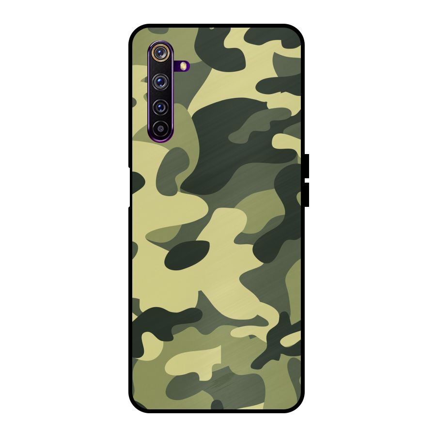Green Military Pattern Metal Back Case for Realme 6 Pro