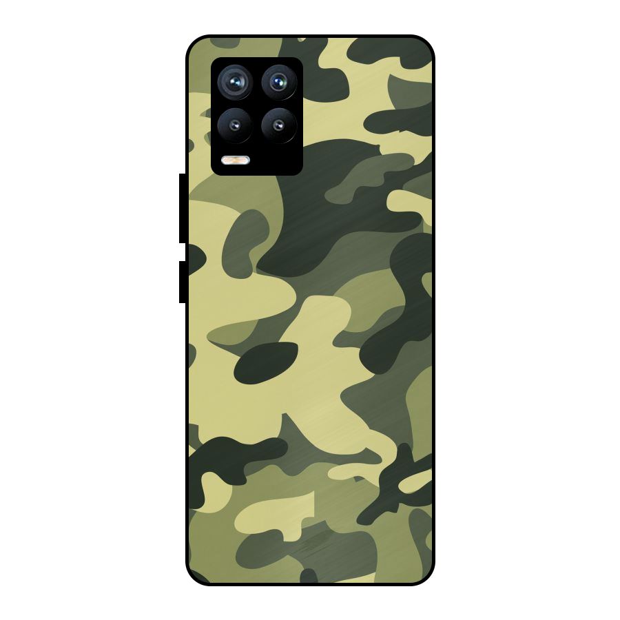 Green Military Pattern Metal Back Case for Realme 8 Pro