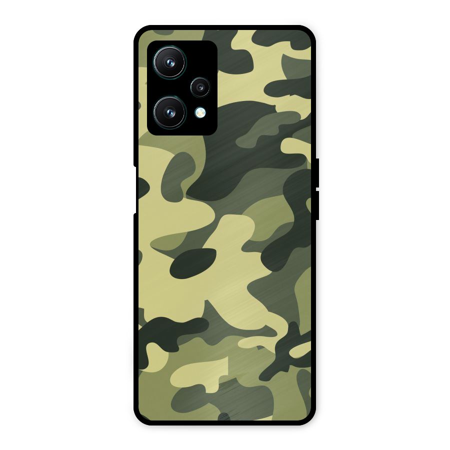 Green Military Pattern Metal Back Case for Realme 9 Pro 5G