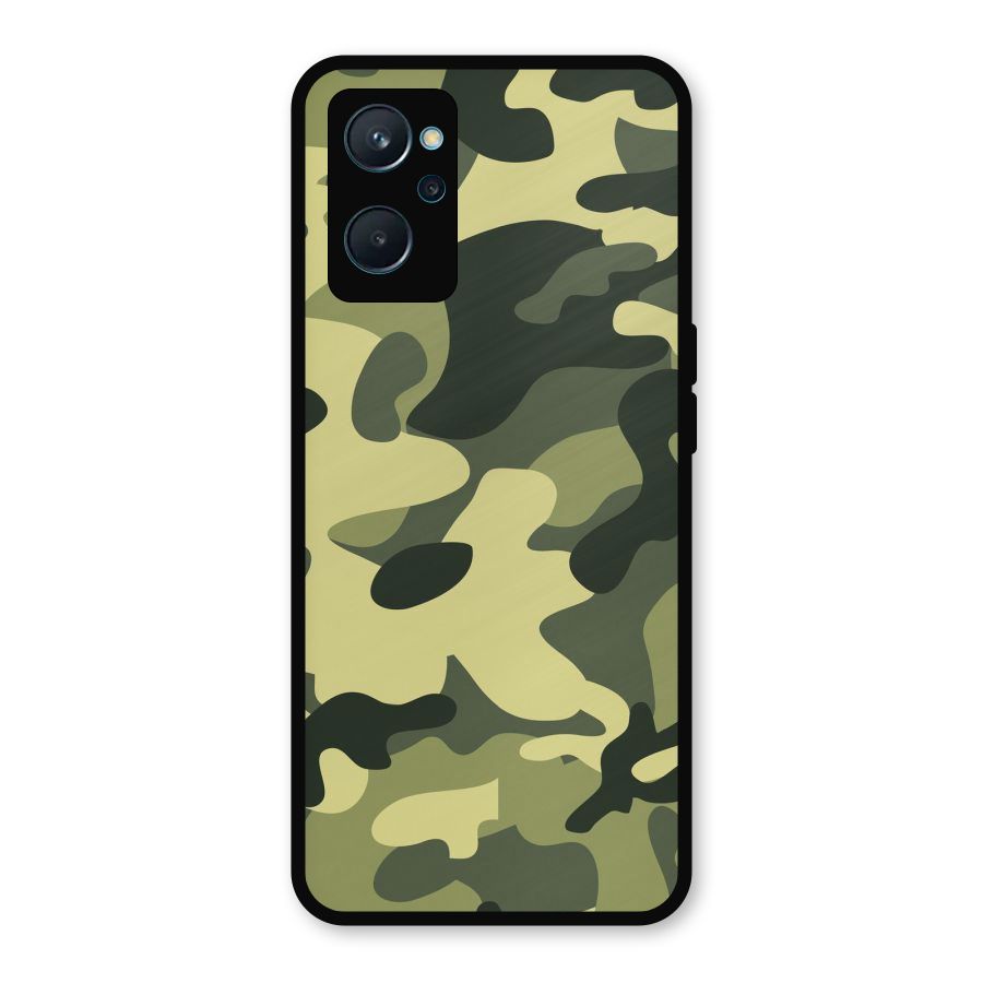 Green Military Pattern Metal Back Case for Realme 9i