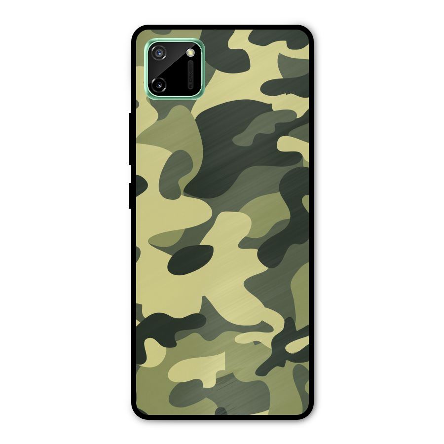 Green Military Pattern Metal Back Case for Realme C11