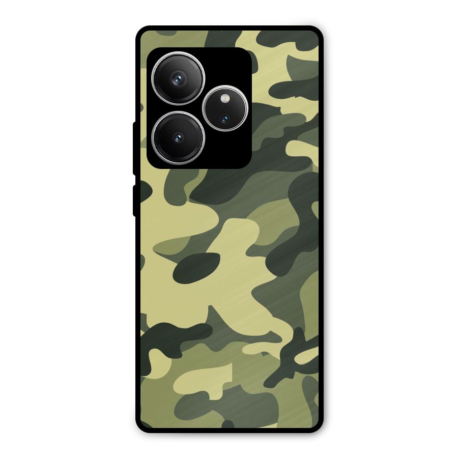 Green Military Pattern Metal Back Case for Realme GT 6