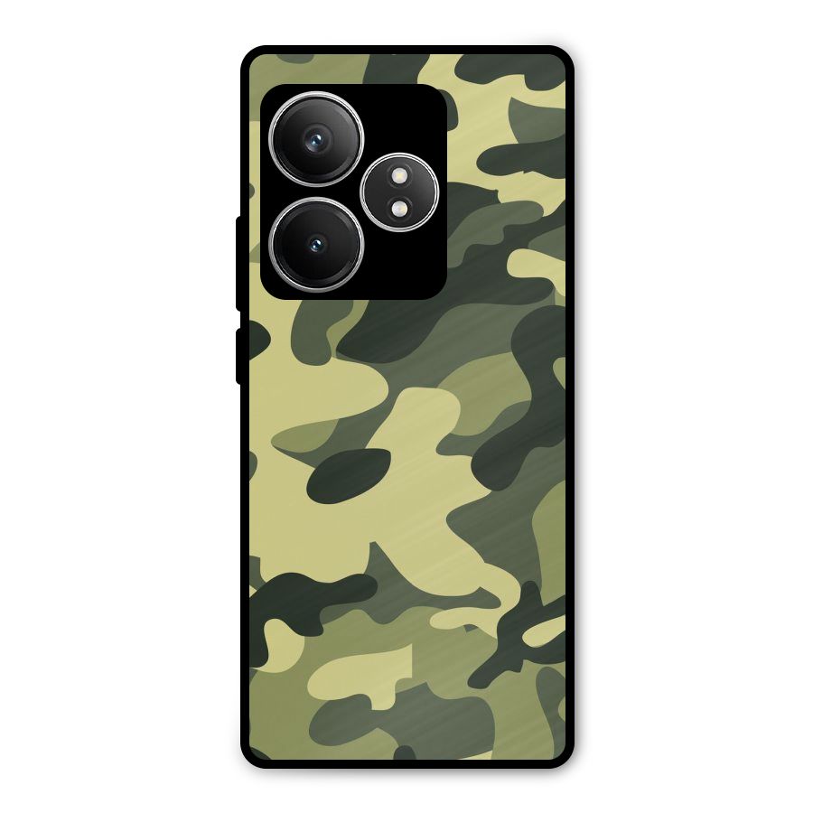 Green Military Pattern Metal Back Case for Realme GT 6T