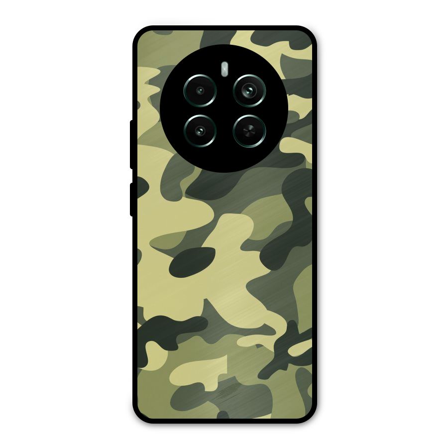 Green Military Pattern Metal Back Case for Realme Narzo 70 Pro