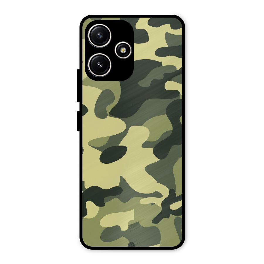 Green Military Pattern Metal Back Case for Redmi 12 5G