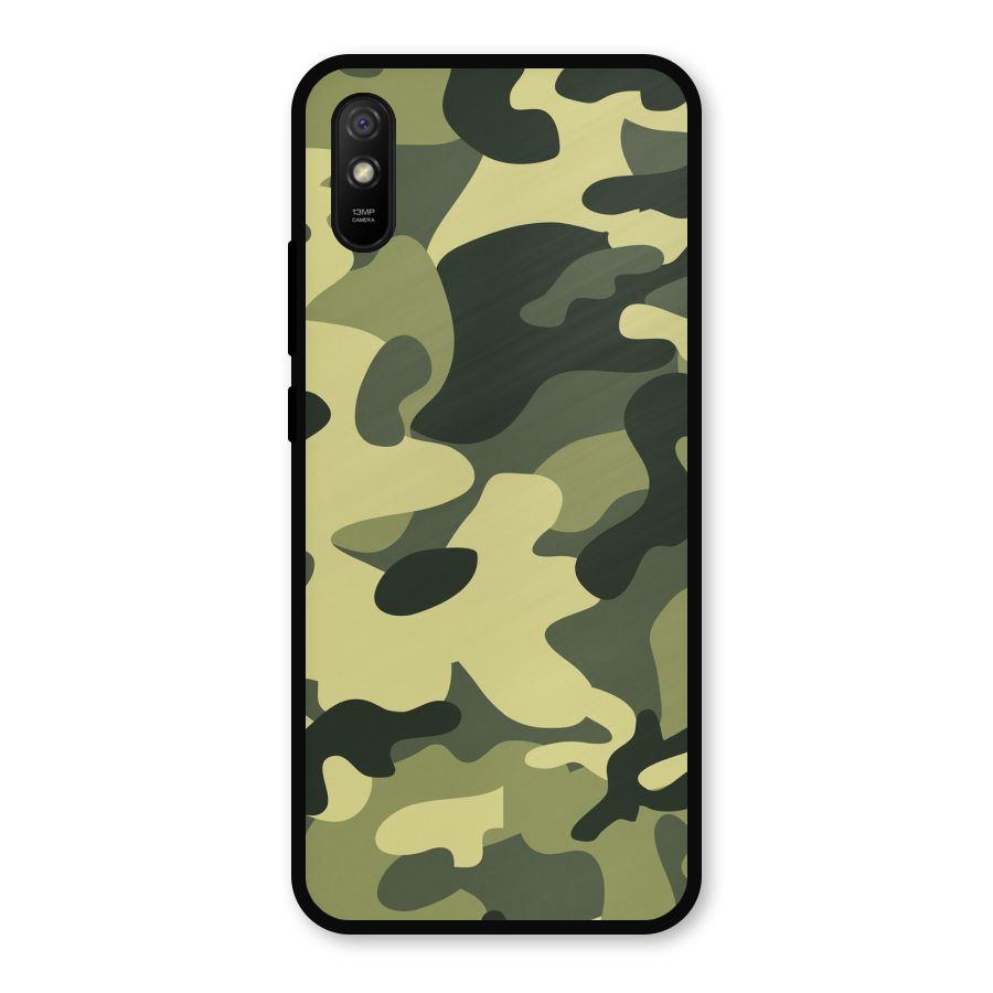 Green Military Pattern Metal Back Case for Redmi 9a