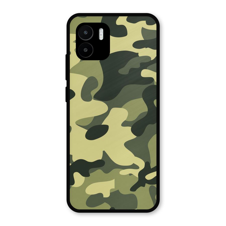 Green Military Pattern Metal Back Case for Redmi A2
