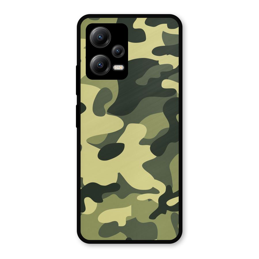 Green Military Pattern Metal Back Case for Redmi Note 12 5G