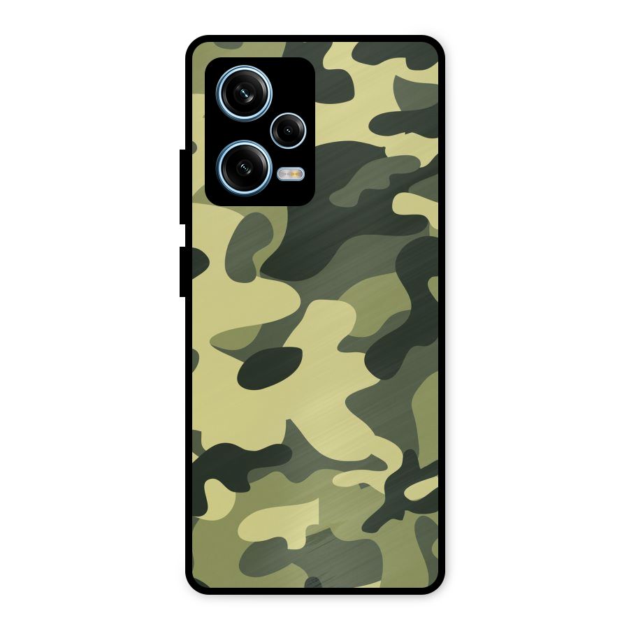 Green Military Pattern Metal Back Case for Redmi Note 12 Pro